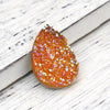 CA339 - 10 pcs Drusy Druzy Resin Embellishment Teardrop Cabochons - Orange AB - 25x18mm - 25mm x 18mm - 18x25mm - Tear Drop - Thick: 4.5mm