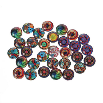 CA340 - 10 pcs Circle Retro Glass Round Dome Seals Tiles Cabochons - 10mm (3/8")