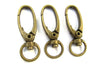 CL099D - LARGE - 100 pcs. Antique Bronze Lobster Swivel Clasps for Key Ring - 44mm x 14mm - Claw Clasps