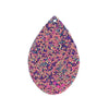 P722 - 10 pcs Purple Pink Multicolor Faux Leather Dangle Charms Pendants - Teardrop - 55mm (2.17") - Great for Light Earrings, Necklaces or Dangles