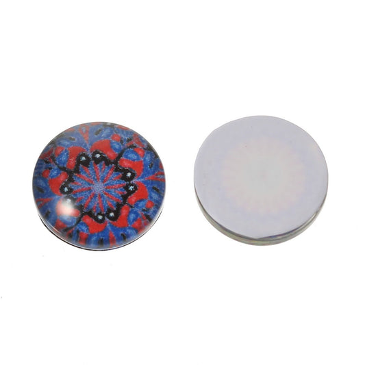 CA340 - 10 pcs Circle Retro Glass Round Dome Seals Tiles Cabochons - 10mm (3/8")