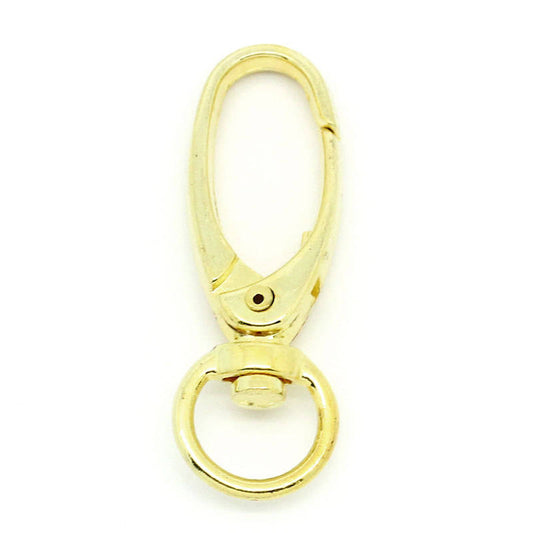 CL156C - 100 pcs. Gold Plated Lobster Swivel Clasps for Key Ring - 41 x 14mm - Claw Clasps