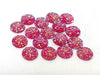 CA065 - 10 pcs Druzy Resin Embellishment Cabochons Hot Pink - 12mm - Dome Circle