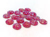 CA065 - 10 pcs Druzy Resin Embellishment Cabochons Hot Pink - 12mm - Dome Circle