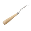 T017 - 6.1 inch - 1 pcs. Natural Wood Steel Knitting Crochet Needle Hook Tool - 6.1 in - 15.5cm x 2cm