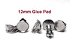 E191 - 20 pcs. Silver Tone Earring Clips Settings Hinged Bezels Cabochons - 12mm Glue Pad Setting - Platinum