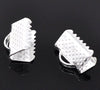 BA011A - 40 pcs. Silver Plated Textured Ribbon Crimp End Caps - 10mm x 8mm - Perfect for 3/8" (10mm) Ribbons and Cords!