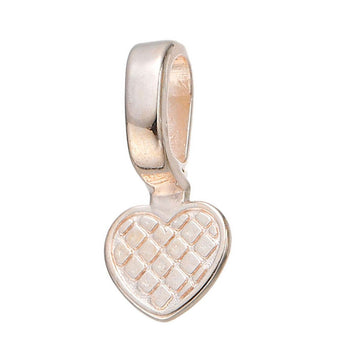 BA031 - 30 pcs. Rose Gold Plated Medium Heart Tag Glue On Bails - 22mm x 10mm (7/8" x 3/8")