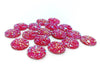 CA065 - 10 pcs Druzy Resin Embellishment Cabochons Hot Pink - 12mm - Dome Circle