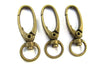 CL099A - LARGE - 10 pcs. Antique Bronze Lobster Swivel Clasps for Key Ring - 44mm x 14mm - Claw Clasps