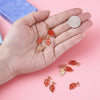 P312 - 10 pcs. Golden Orange Fall Leaves Enamel Charms - 20mm - Hole Size: 1.5mm