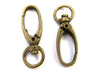 CL099A - LARGE - 10 pcs. Antique Bronze Lobster Swivel Clasps for Key Ring - 44mm x 14mm - Claw Clasps