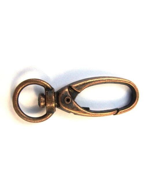 CL064 - LARGE - 10 pcs. Antique Copper Tone Lobster Swivel Clasps for Key Ring - 41 x 14mm - Claw Clasps