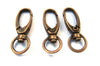 CL064 - LARGE - 10 pcs. Antique Copper Tone Lobster Swivel Clasps for Key Ring - 41 x 14mm - Claw Clasps