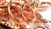 CL065 - LARGE - 10 pcs. Rose Gold Plated Lobster Swivel Clasps for Key Ring - 41 x 14mm - Claw Clasps