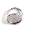 RB030 - 5 pcs. 304 Stainless Steel Cabochon Setting Bezel RING bases - Ring Size 7 US - Glue Pad 18mm - Tarnish Resistant!
