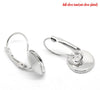 E047 - 10 pcs. Silver Tone Earring Clips Settings Lever Back Bezels Cabochons - 12mm Glue Pad Setting