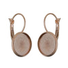 E104 - 2 pcs. (1 pair) Stainless Steel Rose Gold Plated Earring Clips Settings Lever Back Bezels Cabochons - 10mm Glue Pad Setting