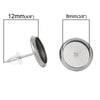 E175 - 10 pcs. 304 Stainless Steel Earring Posts Studs Settings Bezels Cabochons Tacks - 8mm Glue Pad Setting