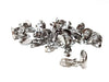 E191 - 20 pcs. Silver Tone Earring Clips Settings Hinged Bezels Cabochons - 12mm Glue Pad Setting - Platinum