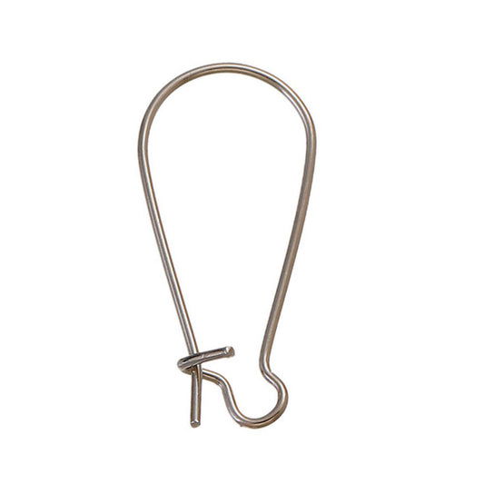 E202 - 200 pcs (100 Pairs) Assortment of Kidney Earwire Earring Hooks -25x11mm - LARGE -4 Colors - Silver Plated, Gold Plated, Bronze, Silver Tone!