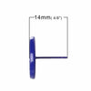 E213 - 20 pcs. Royal Blue Earring Posts Studs Settings Bezels Cabochons Tacks- 14mm Glue Pad Setting