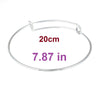 B001B - 10 pcs. Silver Plated Bangle Adjustable Slide On Bracelets 20cm (7.87")