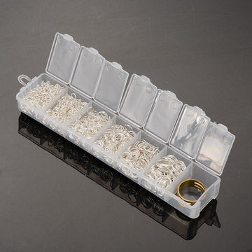 T048 - 1400 pcs, Silver Plated, Open, Jump Rings, 4mm, 10mm, Tool and Box Included!