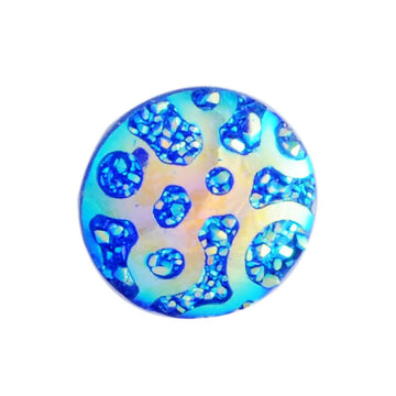 CA070 - 10 pcs Resin Embellishment Druzy Cabochons Blue Swirl Multicolor - 12mm