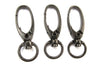 CL122C - LARGE - 10 pcs. Black Plated Lobster Swivel Clasps for Key Ring - 41 x 14mm (1 5/8 inch) - Oval Claw Clasps
