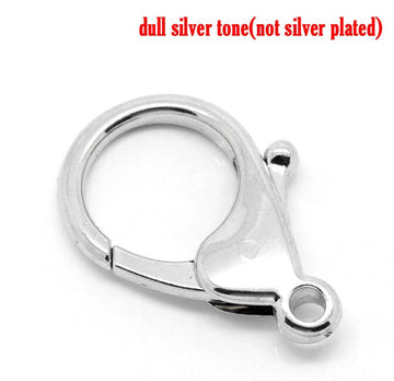 CL078A - 100 pcs. Silver Tone Lobster Clasps - 35mm X 25mm (1.38 inch) - Claw Clasps