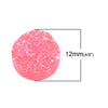 CA073 - 10 pcs Druzy Resin Embellishment Cabochons Light Pink - 12mm Diameter - Circle