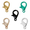 CL068 - 50 pcs. Assortment of Lobster Parrot Clasps - 15mm X 9mm - 5 Colors: Gold Plated, Rose Gold, White, Teal and Black! Claw Clasps!