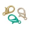 CL068 - 50 pcs. Assortment of Lobster Parrot Clasps - 15mm X 9mm - 5 Colors: Gold Plated, Rose Gold, White, Teal and Black! Claw Clasps!