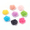 CA747 - 100 pcs Resin Cabochons - 10mm - Rose Flower Design - Multicolor - Fit on 8mm flat settings!