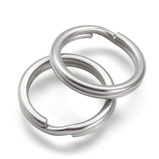 J013 - 10 pcs. 304 Stainless Steel Split Rings Key Rings - 20mm (0.79 inch) - Tarnish Resistant! - 3mm Thick