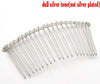 H054 - 10 pcs. - Silver Tone Hair Combs - 78mm x 38mm (3" x 1.5")