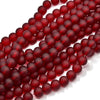 BD256 - 10mm Dark Red Frosted Glass Round Beads - 15" strand (40cm) - Approx 40 beads per strand - Hole Size: 1.3mm