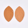 P349 - Orange REAL Leather Pigskin Dangle Pendants - Leaves - 80mm (3.15") - Great for Earrings or Dangles!