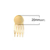 H008 - 10 pcs. - Gold Plated Hair Combs Clips Cabochons Bezels - 20mm Glue Pad