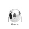 BD613 - 50 pcs Antique Silver Tone METAL Smooth Ball Spacer Beads - 10mm - Large Hole: 4.6mm - Fits European Cords and Paracord!