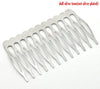 10 pcs. - Silver Tone Wire Hair Combs - 39mm x 64mm (1.54" x 2.52")