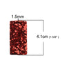 P313 - 10 pcs. Red Faux Leather Dangle Charms Pendants - Rectangle - 41mm (1.6") - Great for Light Earrings, Necklaces or Dangles