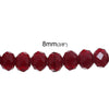 BD136 - 20 pcs. Dark Red Crystal Glass Faceted Rondelle Beads - 8mm - Hole Size: 0.9mm