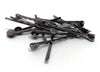 H018 - 50 pcs. Gunmetal Bobby Pins - 8mm Glue Pad - Ripple Pattern - 52mm x 8mm (2" x 0.3")