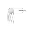 H011 - 10 pcs. - Silver Tone - Light - Hair Combs Clips Cabochons Bezels - 20mm Glue Pad