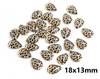 GT005 - 10 pcs Teardrop Leopard Glass Dome Seals Tiles Cabochons - 18mm x 13mm - Yellow