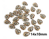 GT004 - 10 pcs Teardrop Leopard Glass Dome Seals Tiles Cabochons - 14mm x 10mm - Yellow