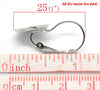 E047 - 10 pcs. Silver Tone Earring Clips Settings Lever Back Bezels Cabochons - 12mm Glue Pad Setting