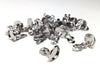 E191 - 20 pcs. Silver Tone Earring Clips Settings Hinged Bezels Cabochons - 12mm Glue Pad Setting - Platinum